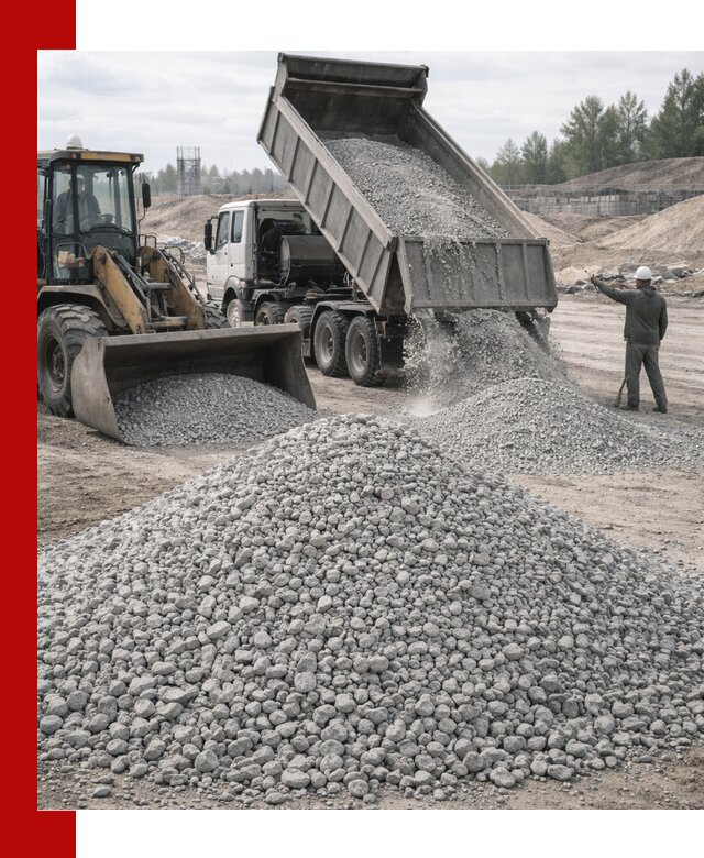 Доставка известнякового щебня фр. 5–20 в Сосновоборске