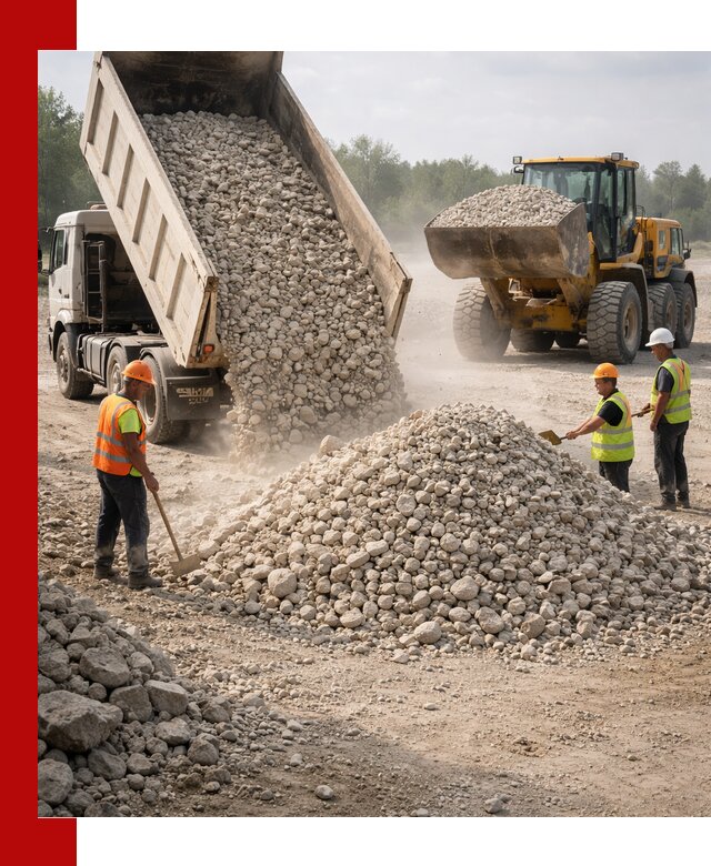 Доставка известнякового щебня фр. 40-70 в Сосновоборске