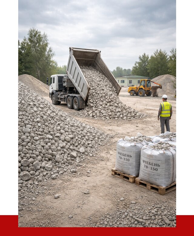 Известняковый щебень фракция 70-150 в Сосновоборске от 1293 р. | ПРОНЕРУДСсб