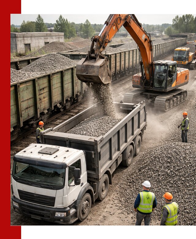 Железнодорожный щебень фракция 25–60 для поставок в Сосновоборске