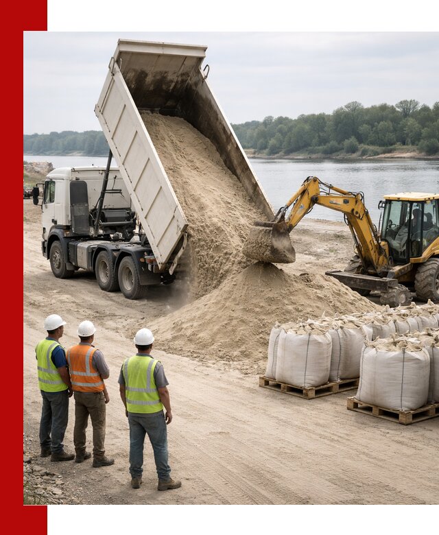 Доставка речного песка в Сосновоборске самосвалами и погрузкой
