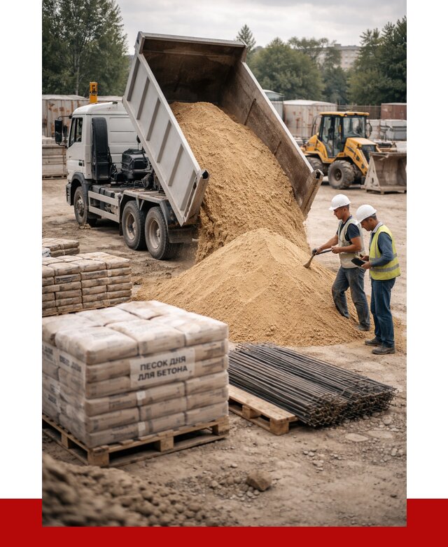 Песок для бетона в Сосновоборске от 2586 р. с доставкой, ПРОНЕРУДСсб