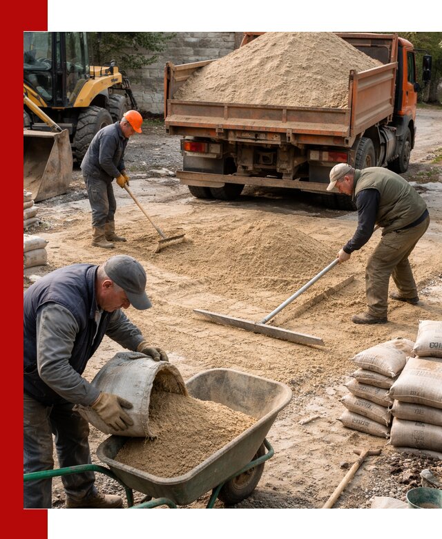 Поставка песка для стяжки в Сосновоборске с быстрой доставкой