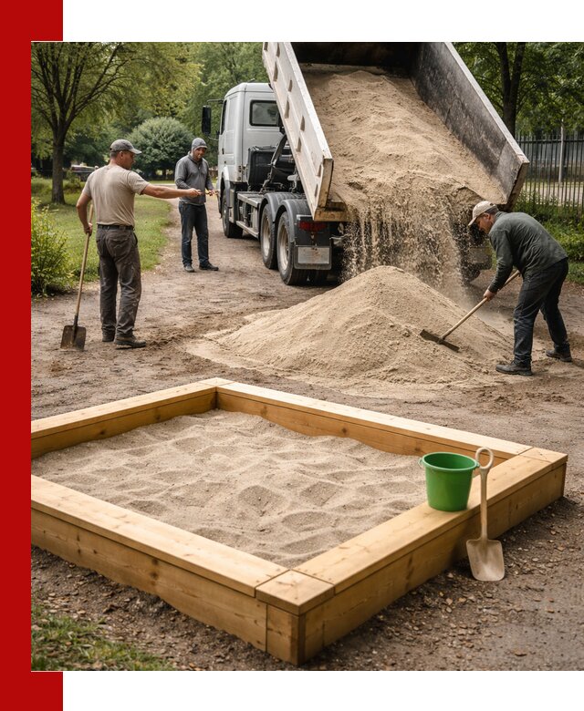 Песок для песочницы с доставкой в Сосновоборске недорого и чистый