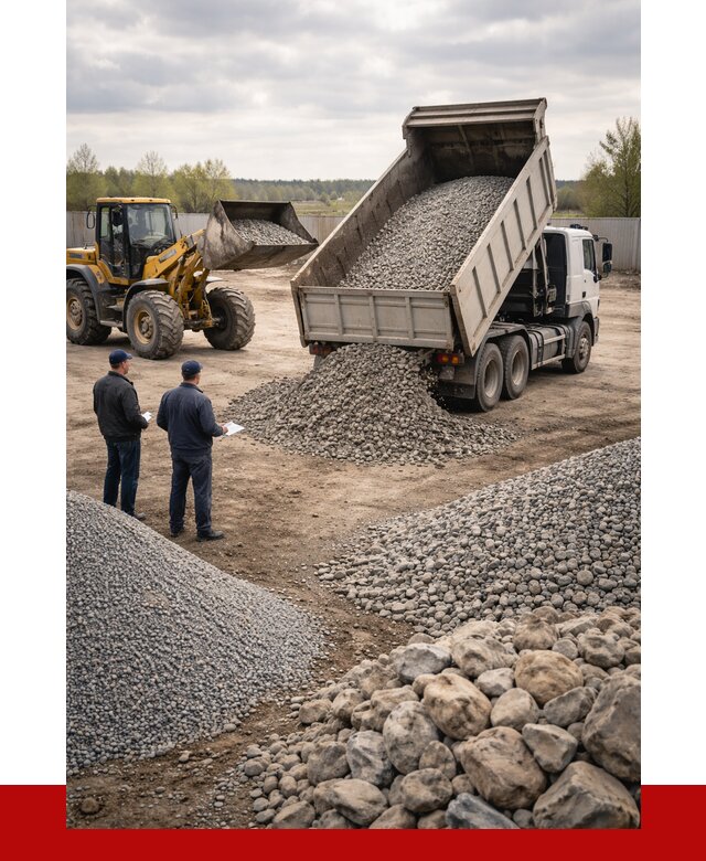 Гравий и камень с доставкой в Сосновоборске от 4345 р. - ПРОНЕРУДСсб