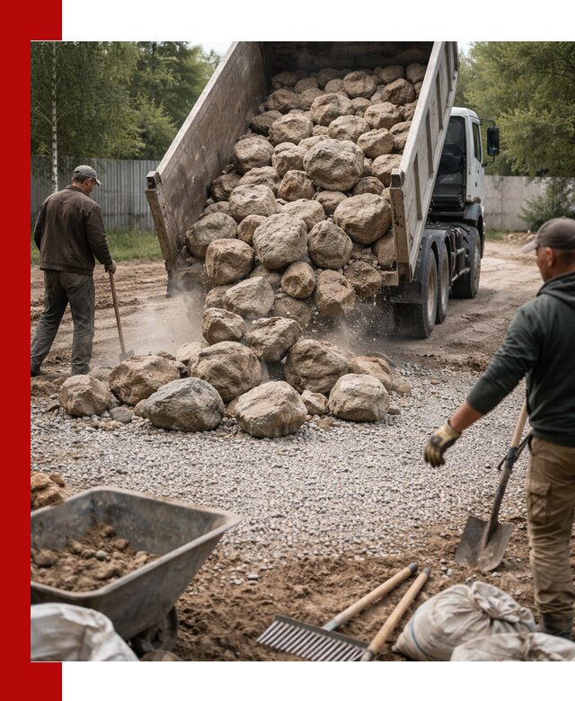 Доставка и укладка булыжника в Сосновоборске