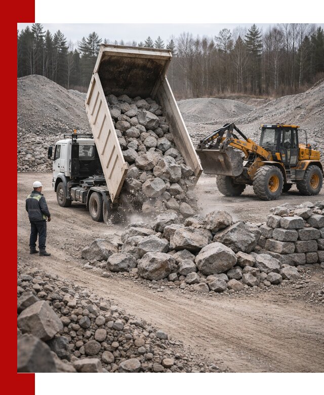 Доставка и продажа бутового гранитного камня в Сосновоборске