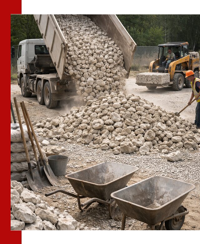 Доставка и продажа бутового известнякового камня в Сосновоборске