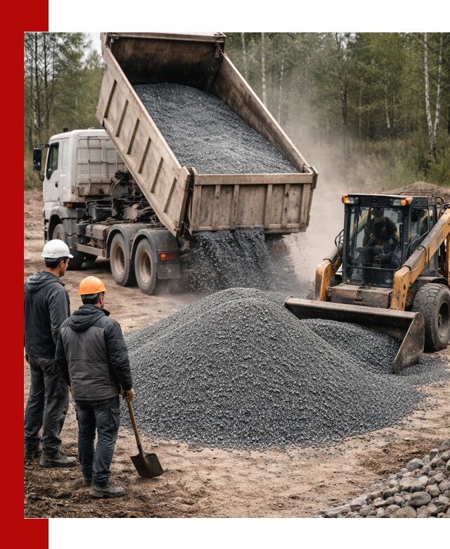 Гранитный отсев 0-5 с доставкой и разгрузкой в Сосновоборске