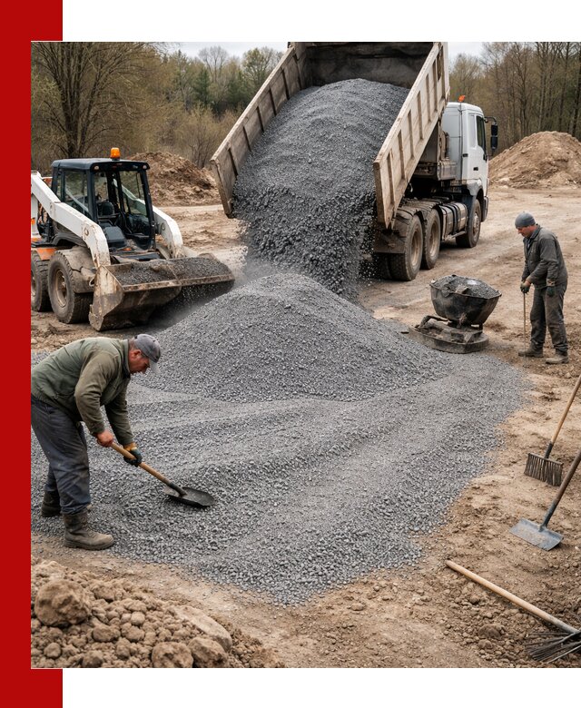 Отсев для подсыпки в Сосновоборске — доставка и подсыпка на участок