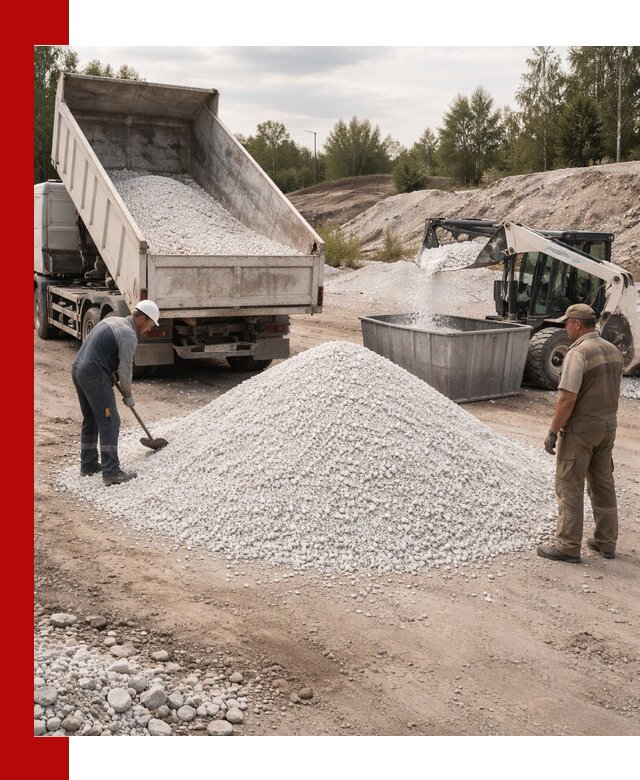 Доставка и продажа белой мраморной крошки в Сосновоборске