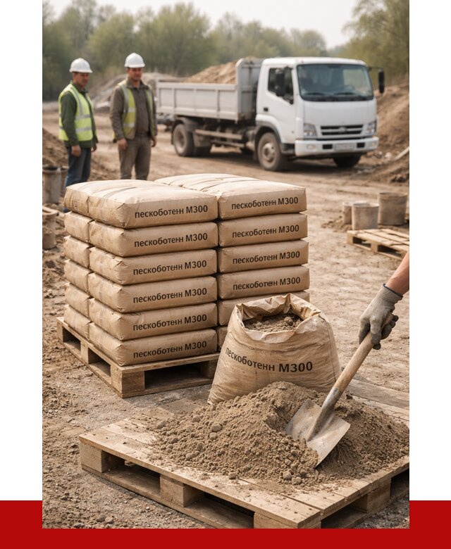 Пескобетон М300 в Сосновоборске с доставкой от 4810 р. за куб | ПРОНЕРУДСсб