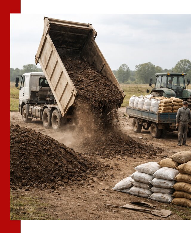 Доставка грунта и удобрений оптом в Сосновоборске для сельхоз и строительства