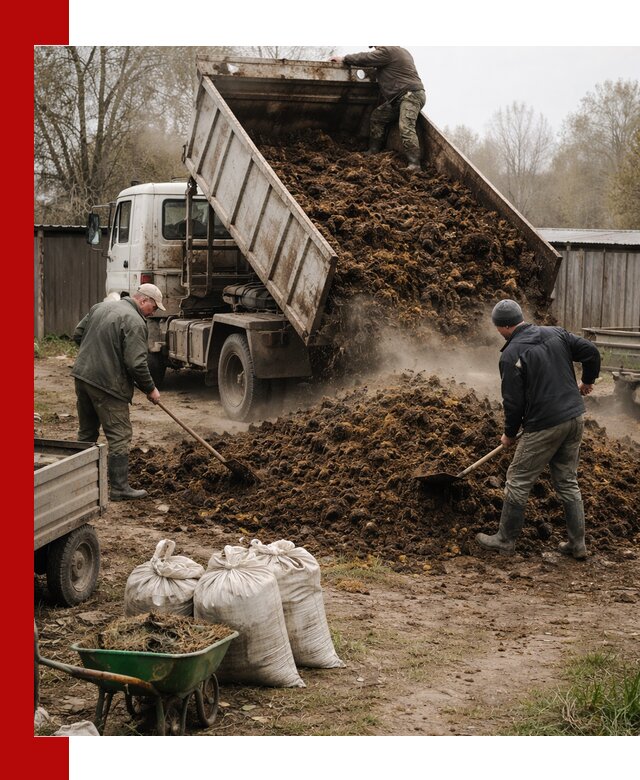 Доставка коровьего навоза самосвалом в Сосновоборске