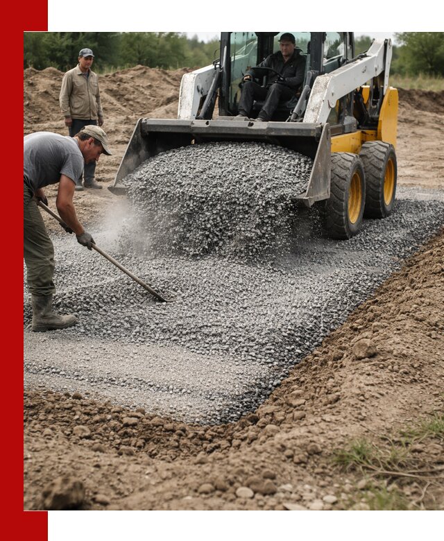 Устройство щебеночной подушки в Сосновоборске для дорог и фундаментов